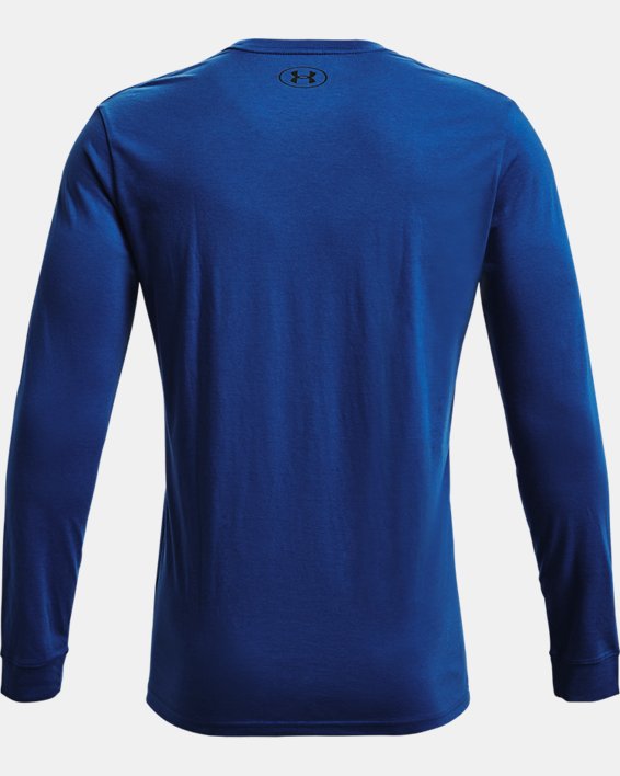 Men's UA Sportstyle Left Chest Long Sleeve, Blue, pdpMainDesktop image number 5